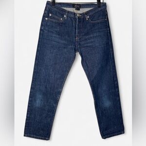 A.P.C. Rue De Fleurus Paris Selvedge Raw Denim Capri Indigo Jeans Size 28 EUC